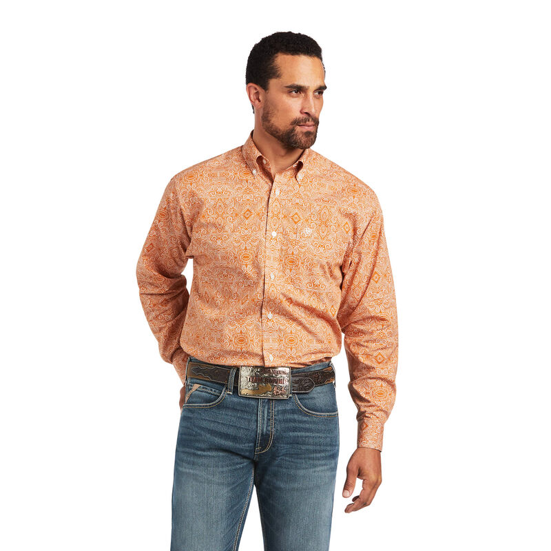 Camisas Ariat Braylon Classic Fit Naranjas Hombre - Chile 863-TQYEIU